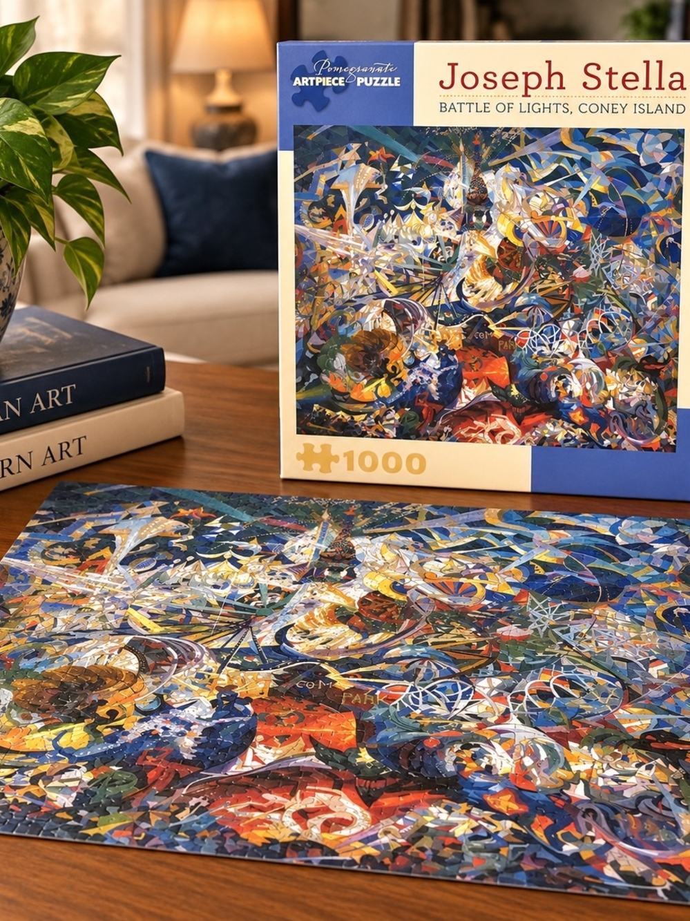 Joseph Stella Puzzle 1000 Piece Battle of Lights Coney Island Pomegranate Art Pu